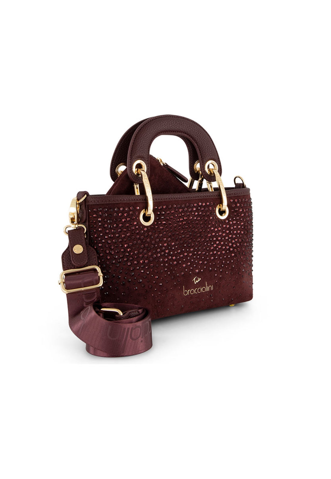 BORSA A MANO E TRACOLLA MINI BRACCIALINI BETH STRASS B19242 VINACCIA