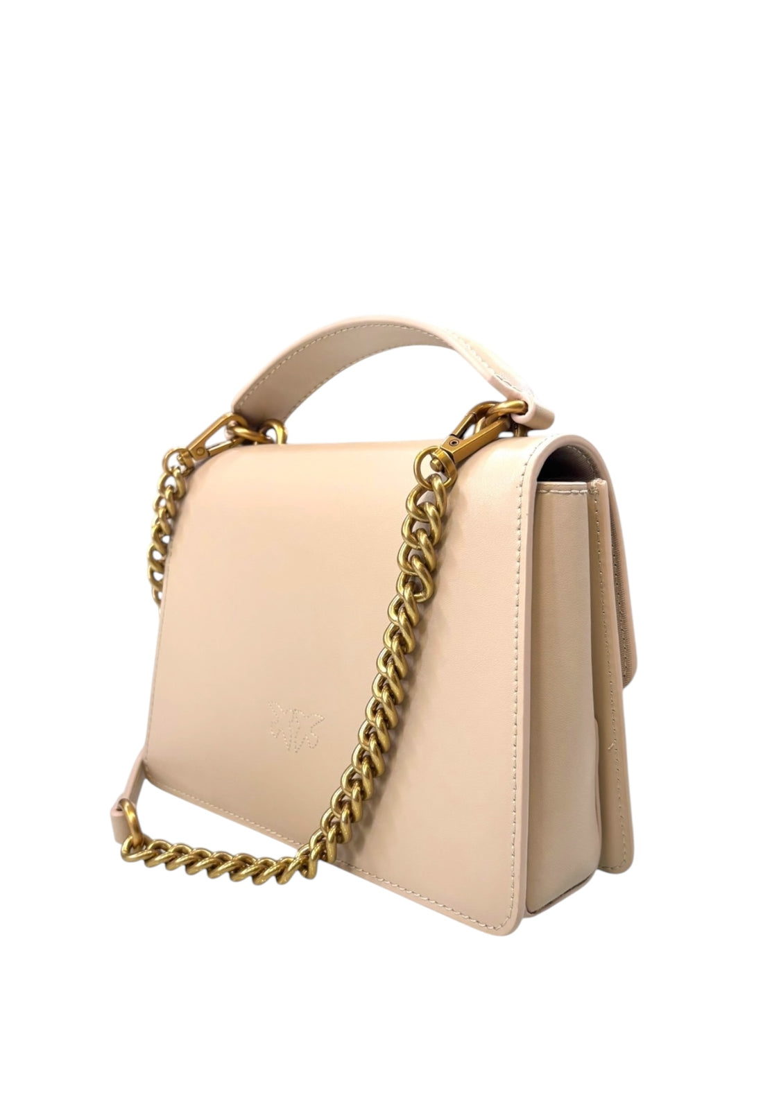 BORSA PINKO LOVE ONE TOP HANDLE MINI LIGHT 100071 A0F1 C50Q BEIGE GRIGIO FUMO