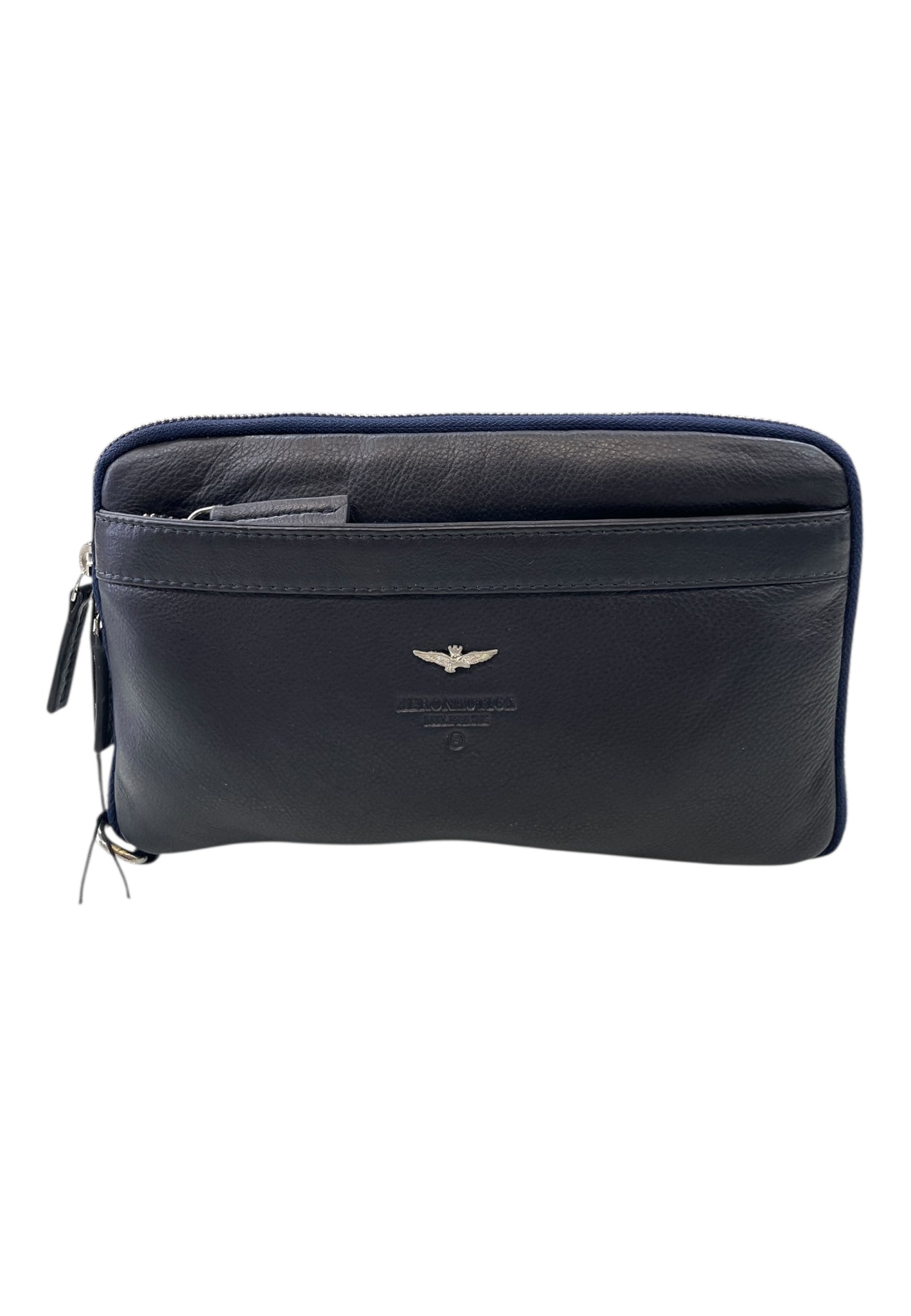 POCHETTE DA POLSO UOMO IN PELLE AERONAUTICA MILITARE AM-571 BLU