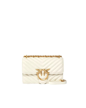BORSA PINKO LOVE MINI CHEVRON 100074 A0GK BIANCO