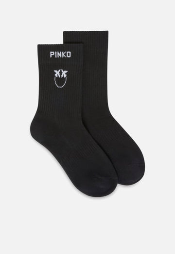 CALZINI PINKO NORVEGIA COTONE CON LOGO 106071 A302 ZZ2 NERO-BIANCO