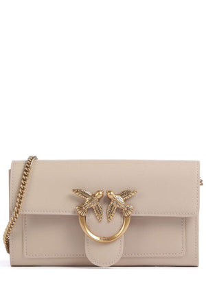BORSA TRACOLLINA PINKO LOVE ONE WALLET 100062 A0F1 C50Q BEIGE