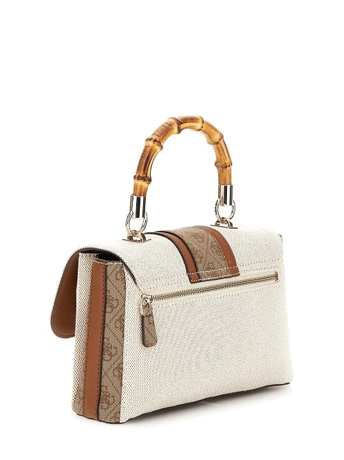 BORSA TRACOLLINA GUESS DONNA KERIMA BAMBOO AG933720 NATURAL-LATTE LOGO