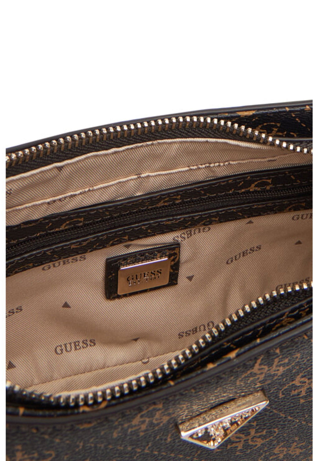 BORSA A SPALLA GUESS NOELLE II QG967218 BROWN LOGO