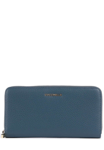 PORTAFOGLIO LUNGO ZIP AROUND DONNA COCCINELLE METALLIC SOFT E2MW5110401 B27 DEEP BLUE