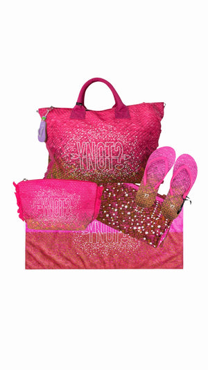 COORDINATO MARE BORSA GRANDE+ NECESSAIRE+PAREO+ INFRADITO+TELO MARE YNOT MACAO GUAVA