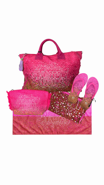 COORDINATO MARE BORSA MEDIA+ NECESSAIRE+PAREO+ INFRADITO YNOT MACAO GUAVA