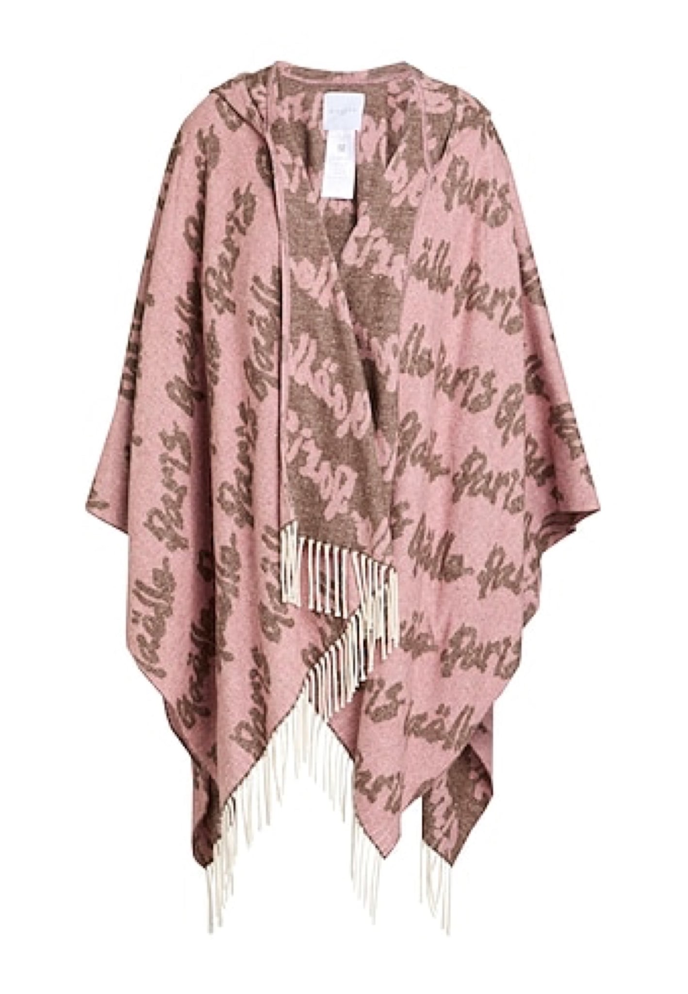 PONCHO MANTELLA CON CAPPUCCIO DONNA GAELLE GAACW02540 ROSA-BROWN