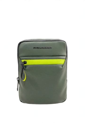BORSELLO TRASVERSALE UOMO PIQUADRO PICCOLO GOMMATO IMPERMEABILE CA6811C2OW VERDE