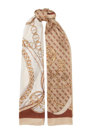 FOULARD GUESS DONNA RETTANGOLARE AW5339POL03 LATTE LOGO