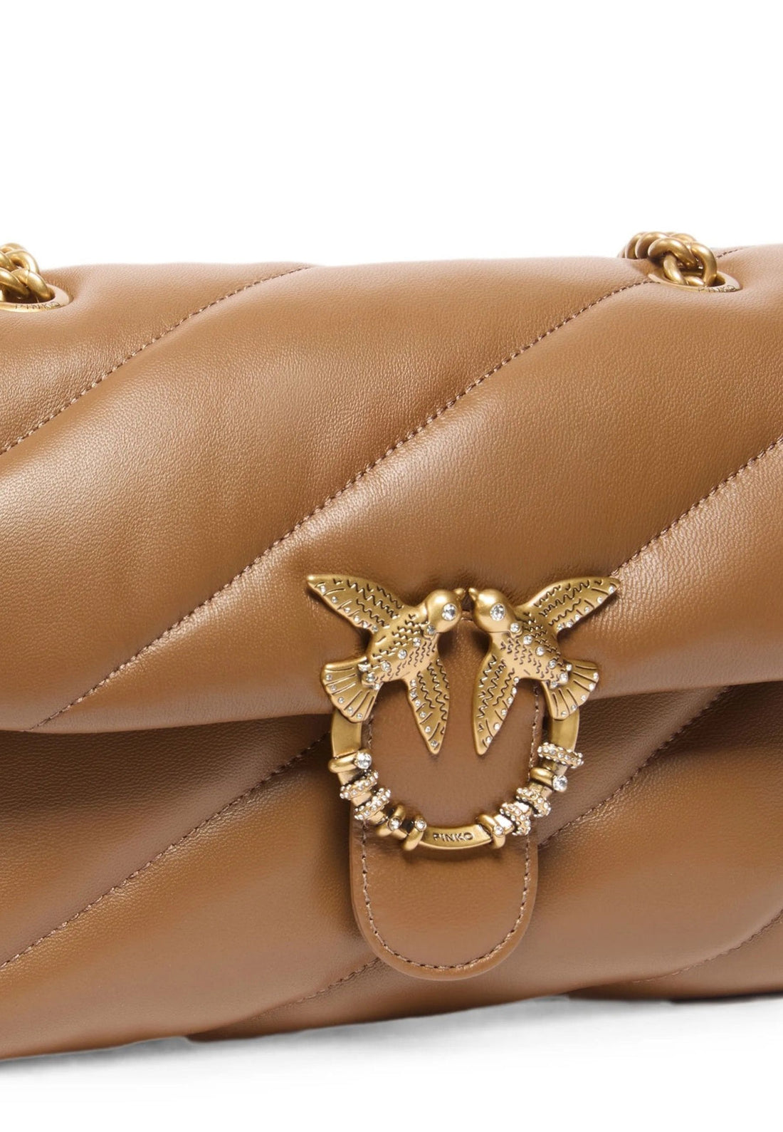 BORSA PINKO LOVE PUFF CLASSIC NEW BUCKLE 107057 A0F2 M37Q MARRONE COGNAC