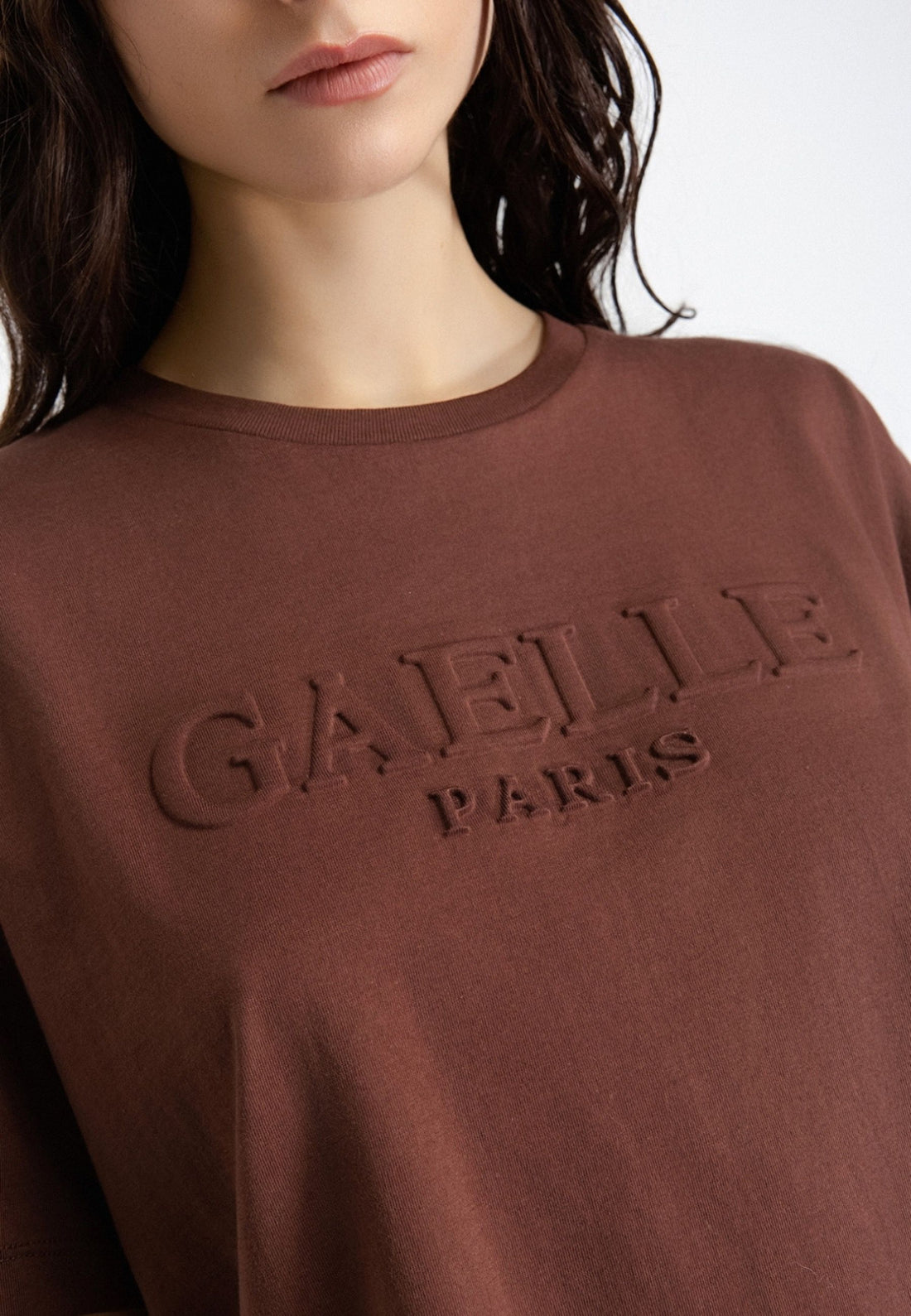 T-SHIRT MEZZA MANICA DONNA GAELLE GAABW09231 MOKA