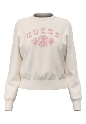 FELPA GIROCOLLO DONNA GUESS V6BQ16K6350 G012 OFF WHITE