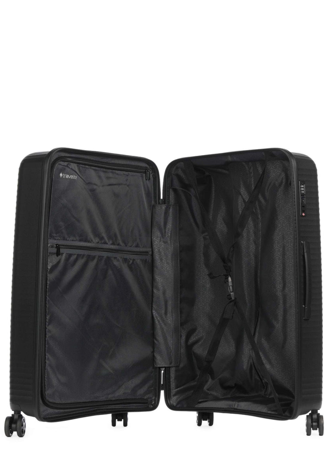 VALIGIA TROLLEY RIGIDO GRANDE TRAVELITE AIR STRIPE 7000349 NERO