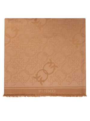 PASHMINA PINKO POLONIA JACQUARD LOGO 106017 A2ZH C65 BEIGE
