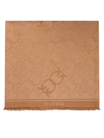 PASHMINA PINKO POLONIA JACQUARD LOGO 106017 A2ZH C65 BEIGE