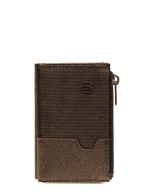 PORTAFOGLIO PIQUADRO COMPATTO AUTOMATICO CON MONETE PP5585W138R TESTA DI MORO