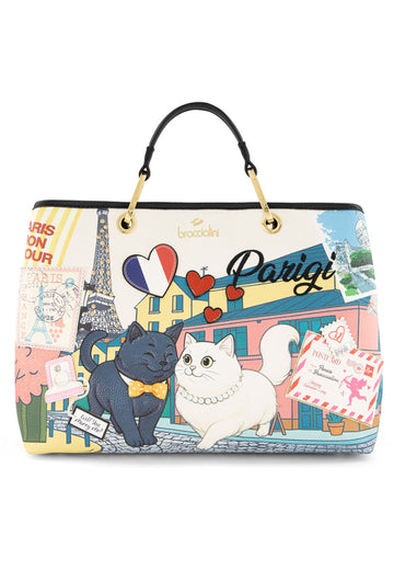 BORSA A MANO E TRACOLLA  BRACCIALINI CARTOLINE B19162 PARIGI