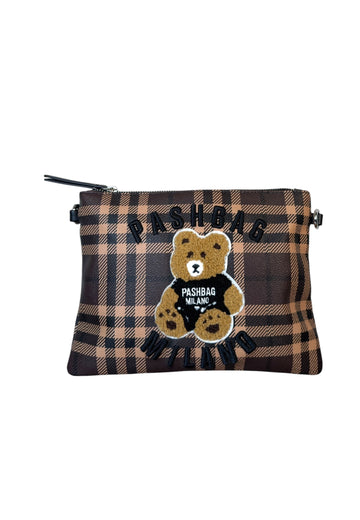 BORSA POCHETTE-TRACOLLINA PASHBAG SOPHIE 20451 SHEPHERD CHECK MARRONE
