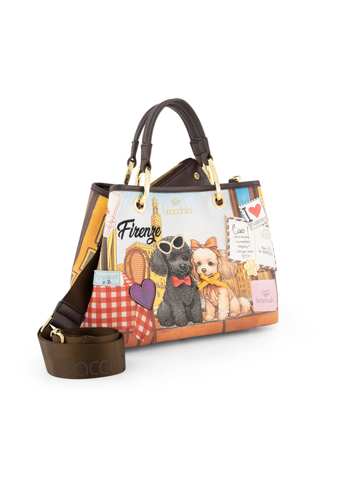 BORSA A MANO E TRACOLLA MEDIA BRACCIALINI CARTOLINE B19161 FIRENZE