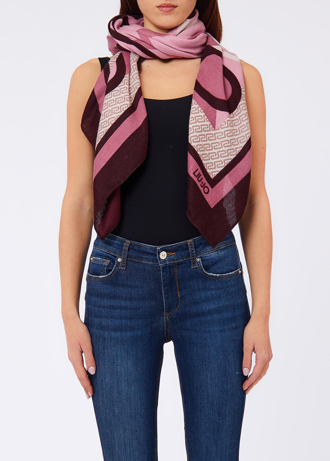 PASHMINA LOGO LIU-JO 2F6068_T2745 RED AUBERJIN