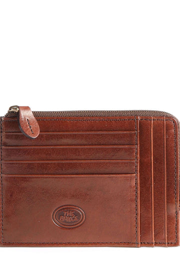PORTAFOGLIO BUSTINA CON ZIP UOMO THE BRIDGE 012216 MARRONE