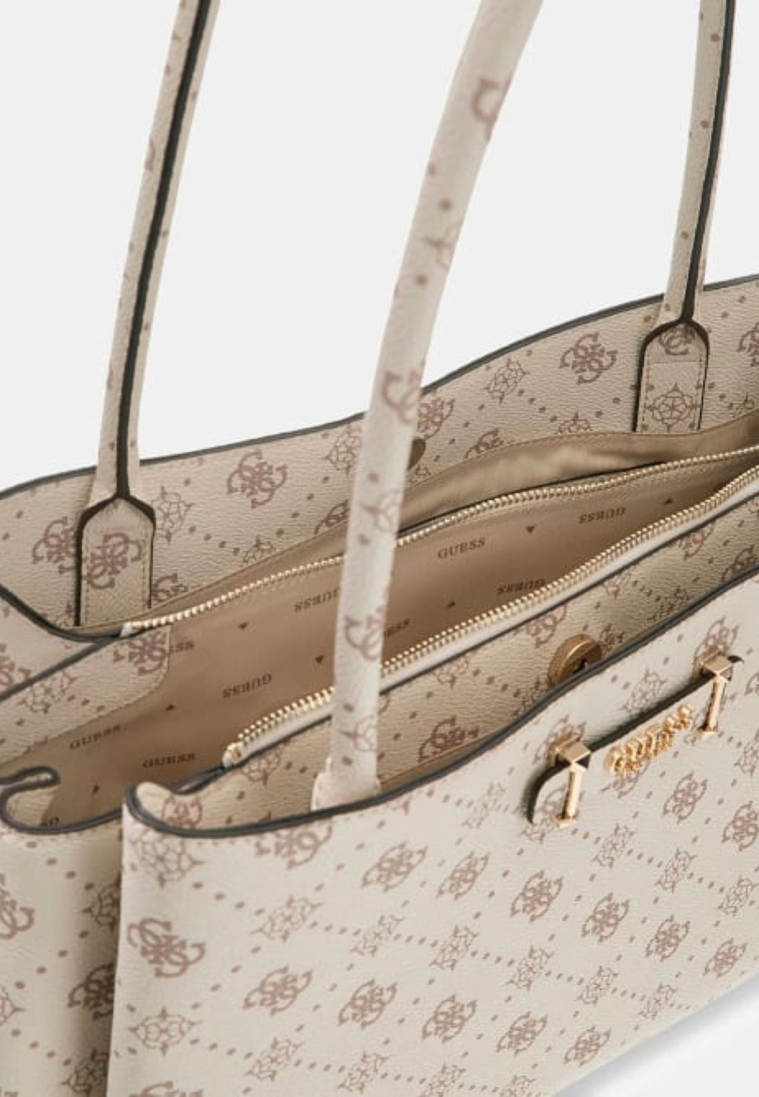 BORSA A SPALLA DONNA GUESS CARRIE LOGO GP989822 VANILLA LOGO