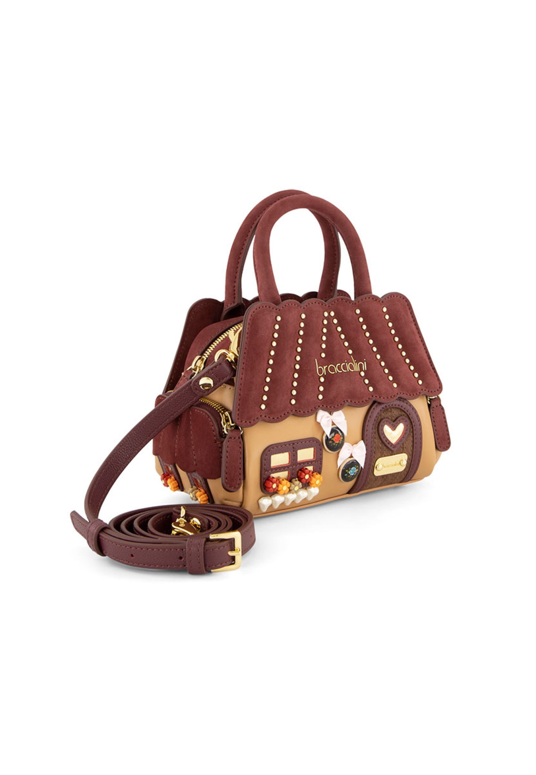 BORSA A MANO E TRACOLLA MINI BRACCIALINI TERMINI B19375 MARRONE