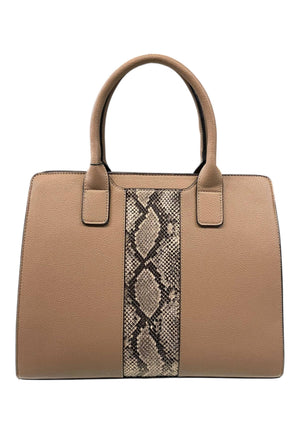 BORSA A MANO DONNA VERDE 16-0008179 ANIMALIER TAUPE TORTORA