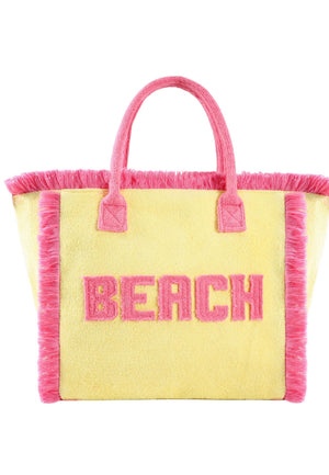 BORSA DA MARE A MANO MEDIA MARIA CELINE MC5302-2 YELLOW-FUCSIA