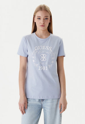 MAGLIA T-SHIRT DONNA GUESS V6RI12J1314 CELESTE