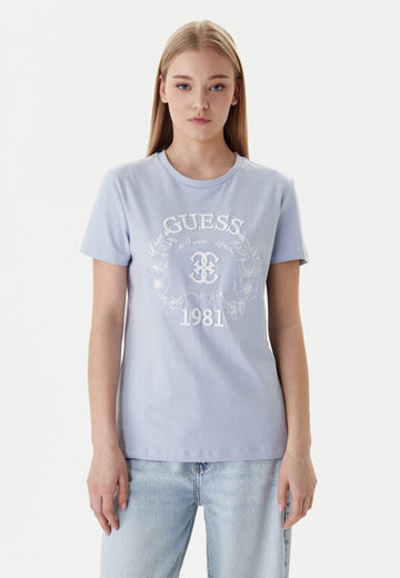 MAGLIA T-SHIRT DONNA GUESS V6RI12J1314 CELESTE