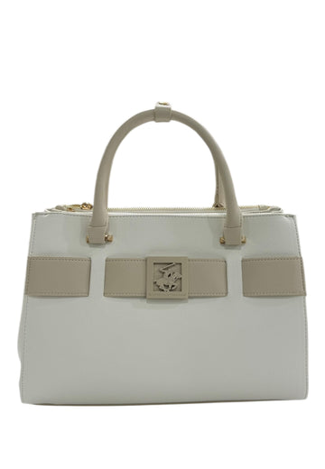 BORSA A MANO E TRACOLLA DONNA BEVERLY HILLS POLO CLUB BH-4491 BIANCO-BEIGE