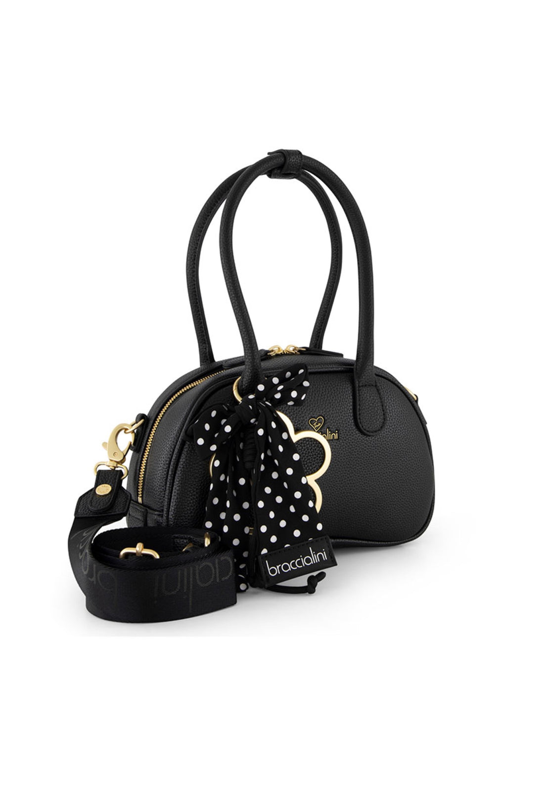 BORSA A MANO E TRACOLLA BAULETTO BRACCIALINI BETH B19225 NERO