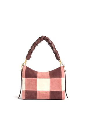 BORSA A MANO E TRACOLLA SMALL COCCINELLE BOHEME VICHY PATCH E1VT5580101 BERRY