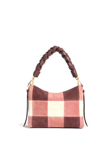 BORSA A MANO E TRACOLLA SMALL COCCINELLE BOHEME VICHY PATCH E1VT5580101 BERRY