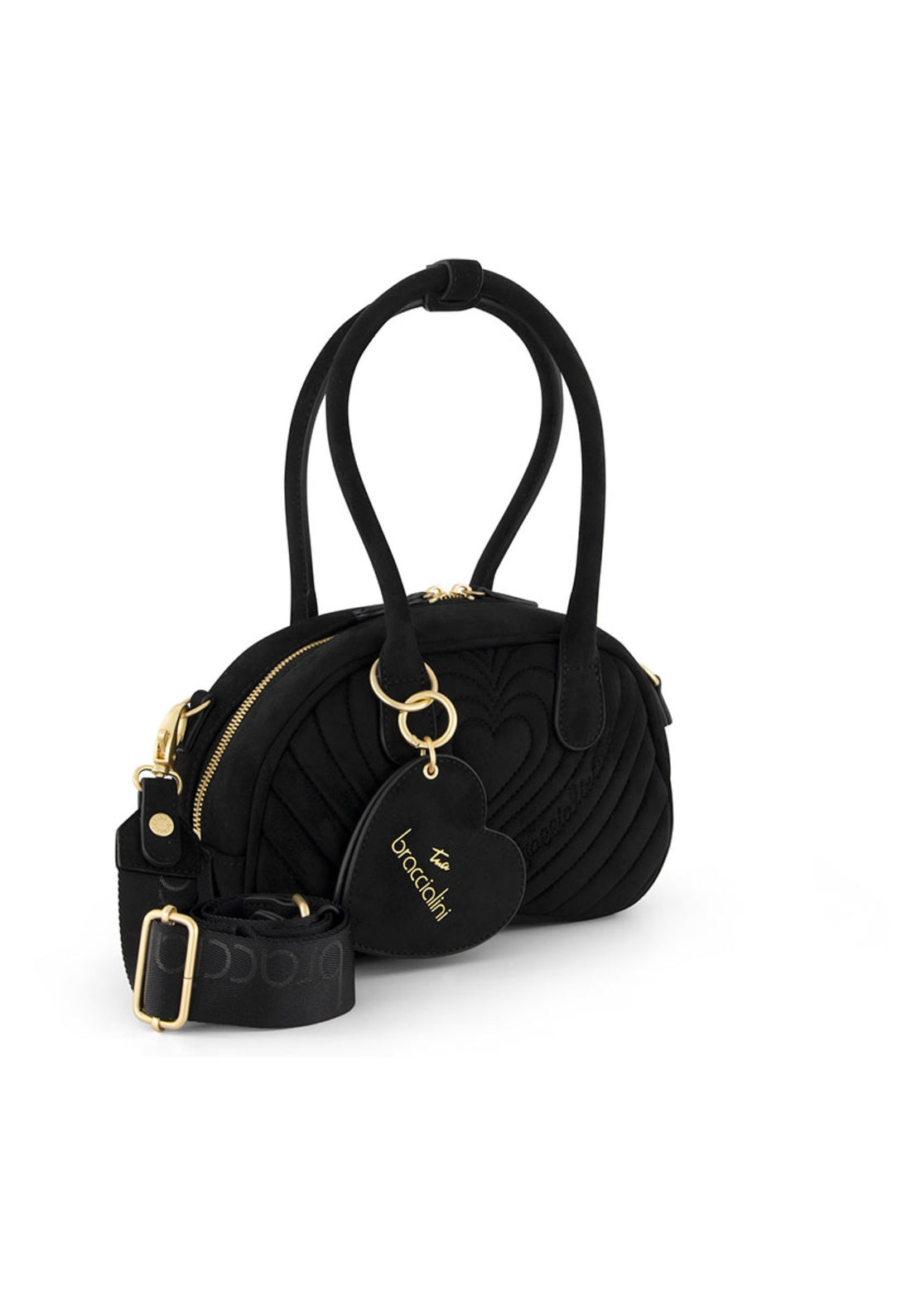BORSA A MANO E TRACOLLA BAULETTO BRACCIALINI BETH MATELASSE' B19254 NERO