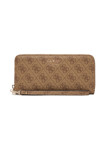 PORTAFOGLIO DONNA ZIP AROUND GUESS BRENTON LG9648146 LATTE LOGO