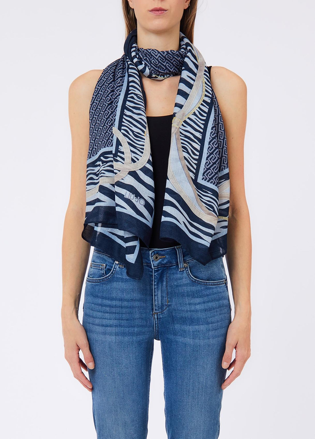 FOULARD STOLA ANIMALIER LIU-JO 2F6063_T2745 MIDNIGHT