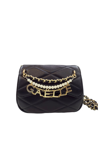 BORSA TRACOLLINA GAELLE MATELASSè E PERLE GAACW02442 NERO