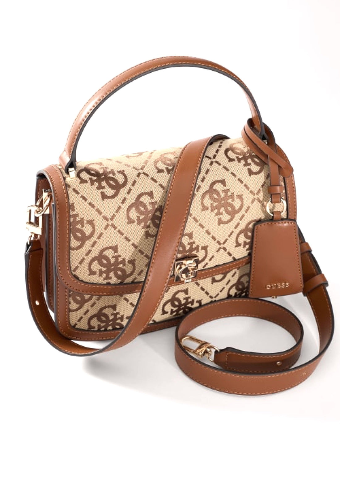 BORSA A MANO E TRACOLLA GUESS AUDREY LOGO JG975521 LATTE LOGO