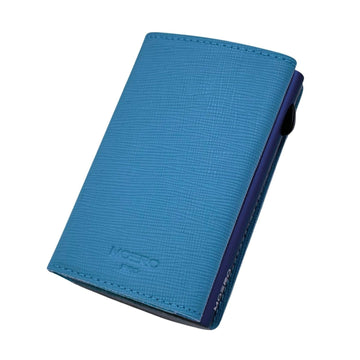 PORTAFOGLIO MOERO PRO CON ZIP SAFFIANO LIGHTBLU CON SCOCCA BLUMIDNIGHT