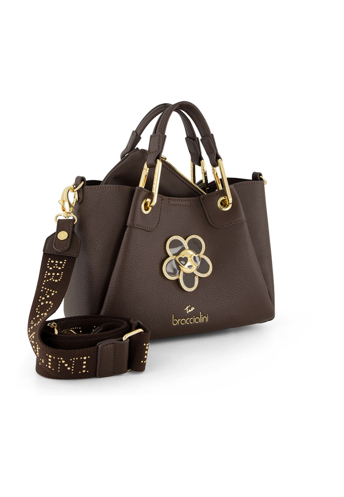 BORSA A MANO E TRACOLLA MINI BRACCIALINI AMY BIJOUX B19210 CIOCCOLATO