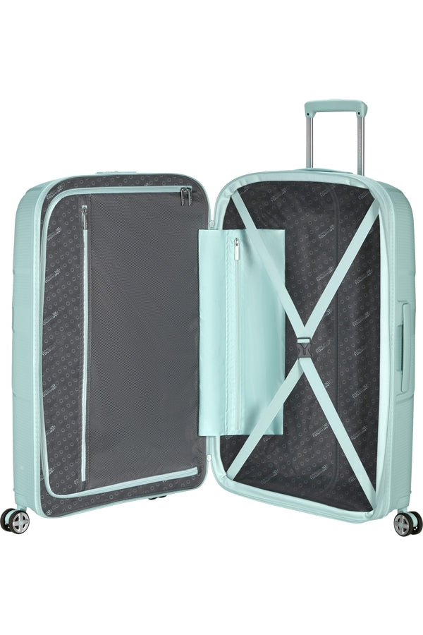 VALIGIA TROLLEY RIGIDA GRANDE AMERICAN TOURISTER  STARVIBE 146372 METALLIC SURF BLUE 77 CM