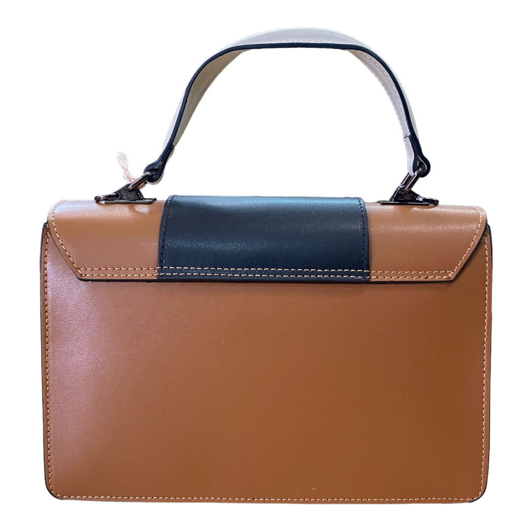 BORSA A MANO E TRACOLLA MARC ELLIS IN PELLE BLAZER CUOIO/BLACK/CRUDO