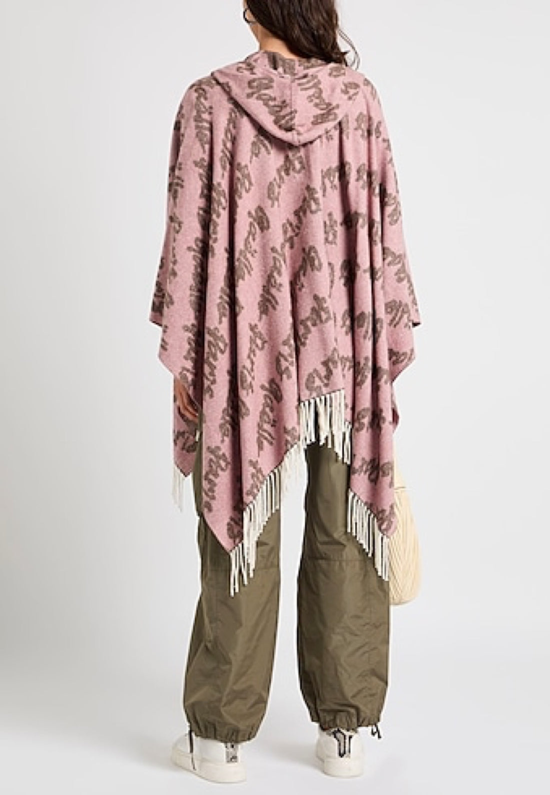 PONCHO MANTELLA CON CAPPUCCIO DONNA GAELLE GAACW02540 ROSA-BROWN