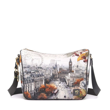 BORSA A SPALLA E TRACOLLA DONNA YNOT YES-370F7 LONDON BERRY