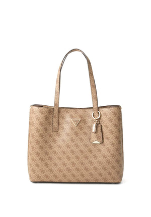 BORSA A SPALLA DONNA GUESS MERIDIAN II SG697423 LATTE LOGO