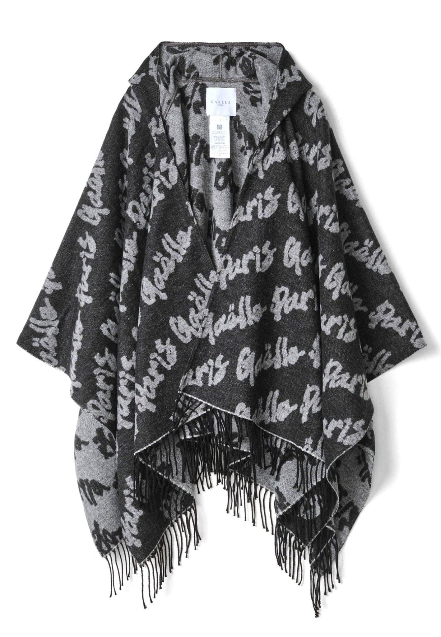 PONCHO MANTELLA CON CAPPUCCIO DONNA GAELLE GAACW02540 NERO