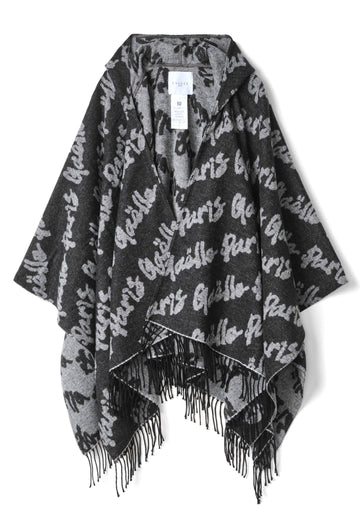 PONCHO MANTELLA CON CAPPUCCIO DONNA GAELLE GAACW02540 NERO